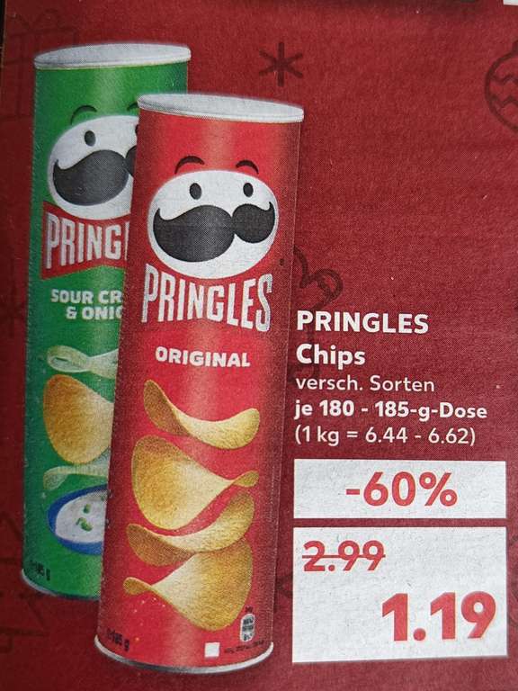 [Kaufland] Pringles Chips, verschiedene Sorten 185 g