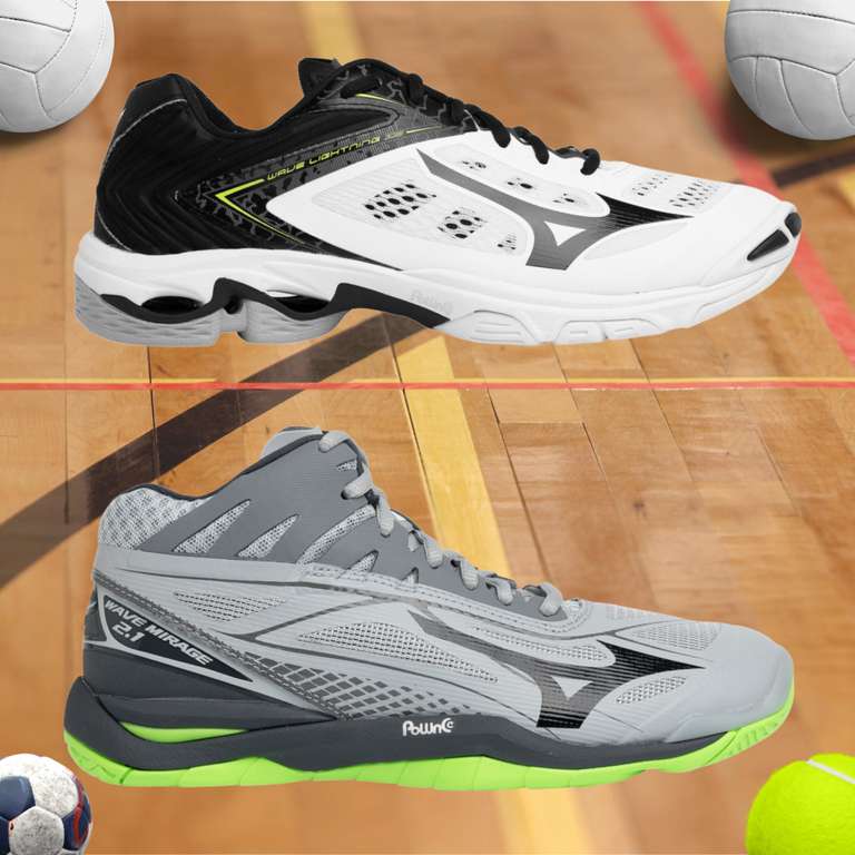 Mizuno Indoor Schuhe Sale (Volleyball-, Handball-, Hallen-, Tennis-, Hockeyschuhe), zB Mizuno Wave Lightning Z5 Volleyballschuhe (Gr.37-50)