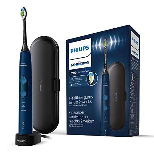 Philips Sonicare ProtectiveClean 5100 elektrische Zahnbürste HX6851/53 – Timer & Reise-Etui – Blau