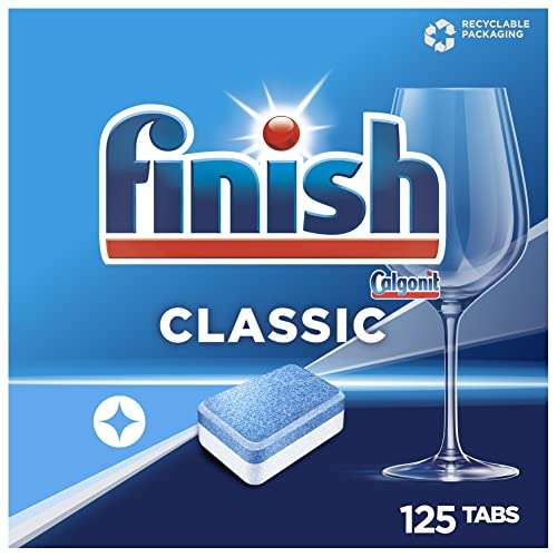 [PRIME/Sparab] Finish Classic - Geschirrspültabs für die Basis-Reinigung des Geschirrs – Sparpack mit 125 Finish Tabs (9,3 Cent/Tab)