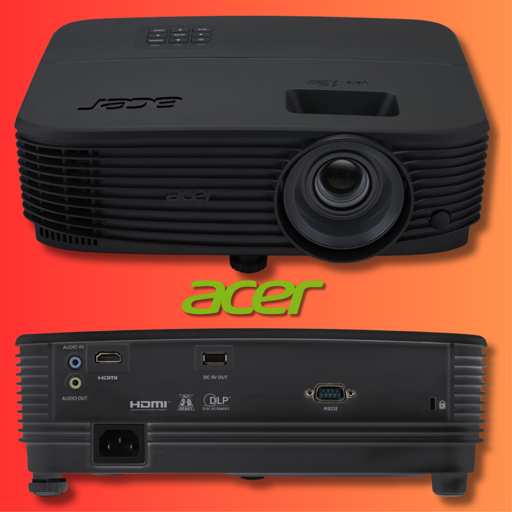 Acer Vero PD2327W DLP LED Business-/Präsentationsbeamer | 3.200 Standard / 1.920 eco ANSI Lumen, WXGA 1280x800, Kontrast: 2.000.000:1, HDMI