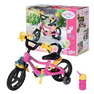 [Prime] BABY born Fahrrad - Pinkes Puppenfahrrad für 43 cm Puppen mit Hupe, Blinklicht und Trinkflasche