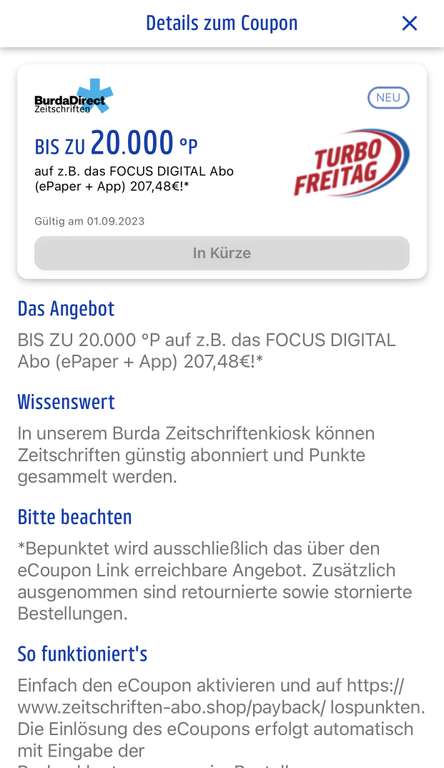 20.000 Payback Punkte für 207,48€ mit FOCUS Digital (ePaper + App) - evtl. personalisiert