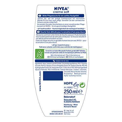[Amazon Prime] NIVEA Pflegedusche Creme Soft 250ml, Duschgel - personalisiert