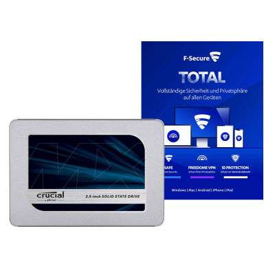 (NBB / Amazon)Crucial MX500 2.5 Zoll SATA 4TB SSD inkl. F-Secure Total