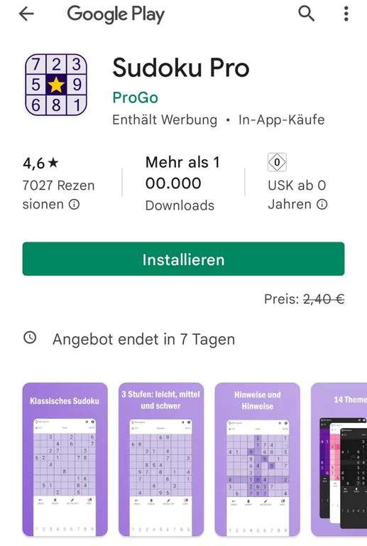 Sudoku Pro (Google Playstore | Freebie)