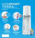 SodaStream Wassersprudler TERRA Promopack mit CO2-Zylinder und 3x 1L spülmaschinenfeste Kunststoff-Flasche (Schwarz oder Weiß, Höhe 44 cm)
