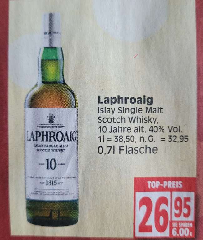 [Edeka Minden-Hannover] Laphroaig 10 Islay Single Malt Whisky 0,7 Flasche