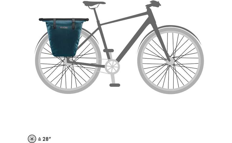 Ortlieb Bike-Shopper (Einzeltasche) in petrol | 20 Liter | verstellbarer Tragegurt | Quick-Lock 2.1-Befestigungssystem