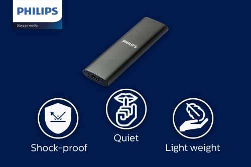 Philips Portable SSD 1TB mit USB-C, Aluminium Gehäuse für 53,99€ (Amazon)