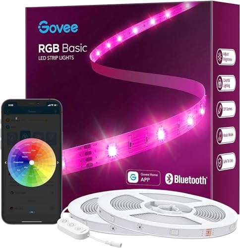 [Prime] Govee RGB LED Strip H613E3A2DE 30m (2 x 15m) | Bluetooth | Musik Sync | Appsteuerung | 64 verschiedenen Szenen