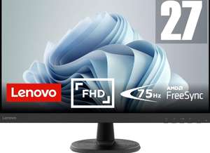 Lenovo D27-45, 27" Full HD Monitor, 1920x1080, 75Hz, 250 nits, 4ms Reaktionszeit, HDMI, VGA, AMD FreeSync, schwarz