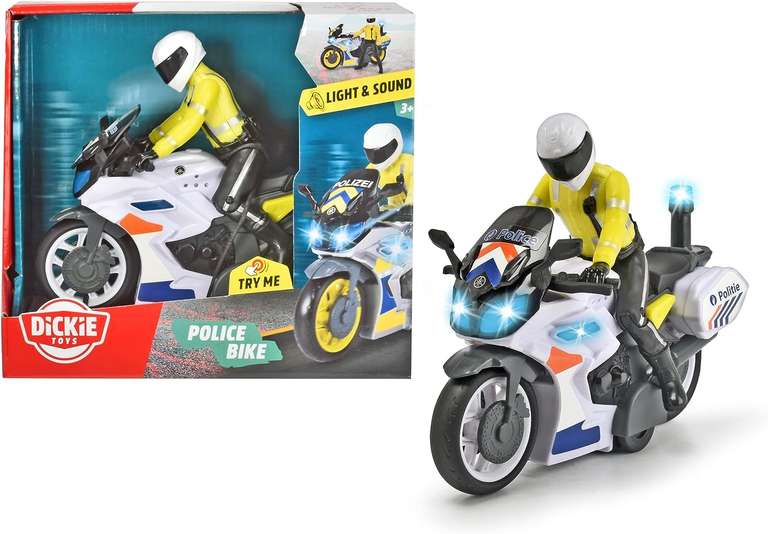 Dickie Toys Polizei Motorrad, Licht und Ton, Reibungsantrieb (Prime)