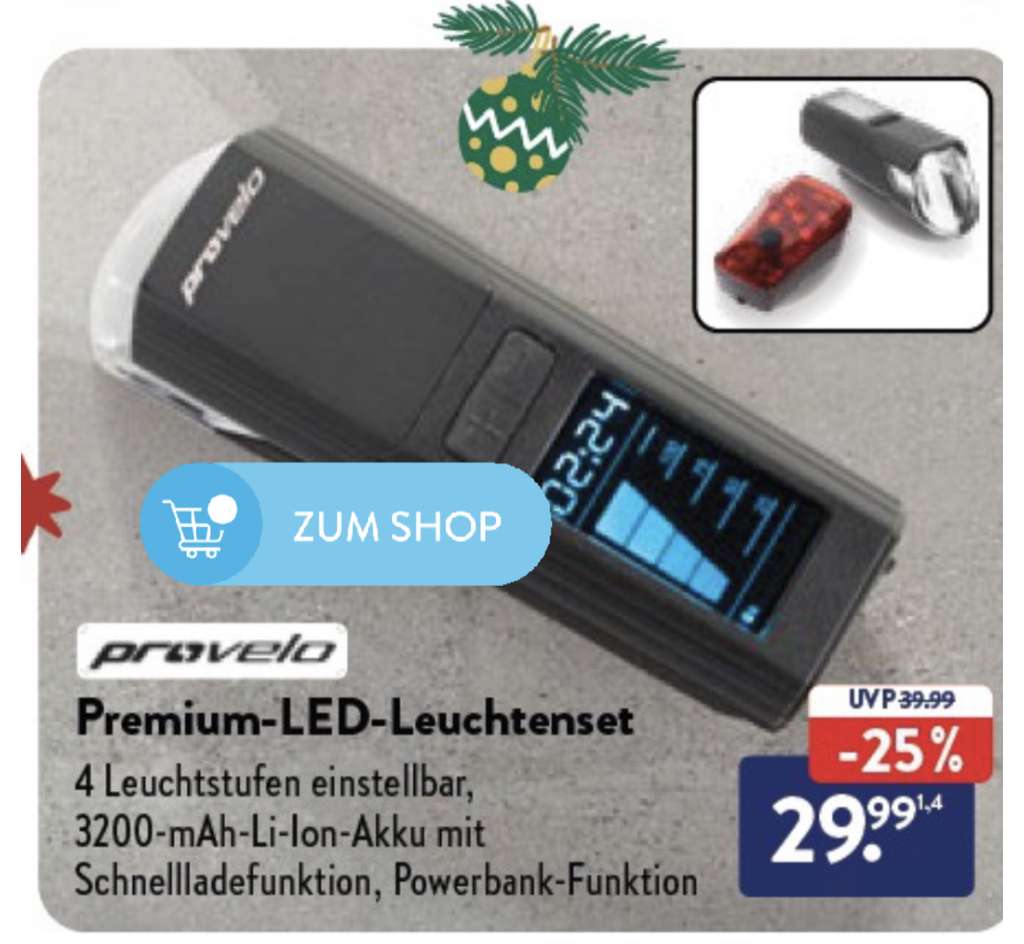 PROVELO Premium-LED-Leuchtenset bis 115 Lux mit digitaler Anzeige