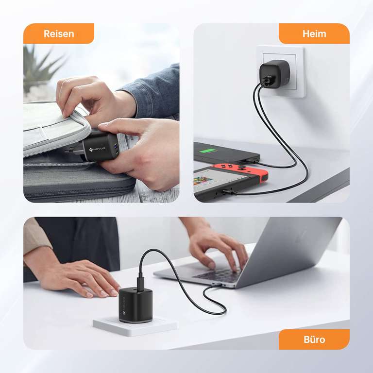[Prime] NOVOO 67W USB C Ladegerät - GaN III - SuperVOOC-Flash - 1x USB-A / 1x USB-C, ink. 1m USB-C Kabel [Mbest EU] (personalisiert)