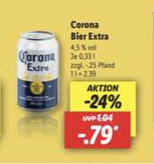 LIDL Filiale Corona Bier Extra Dose