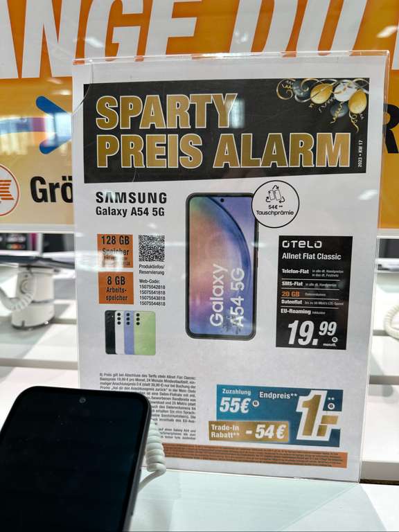 Expert Euskirchen (Otello Vertrag) Samsung Galaxy A54 5G Vertrag Angebot - (mit Trade In)
