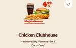Burger King - King des Monats Chicken Cloubhouse 4,99€/Cheeseburger 3,99€ (auch Plant-based 3,89€)