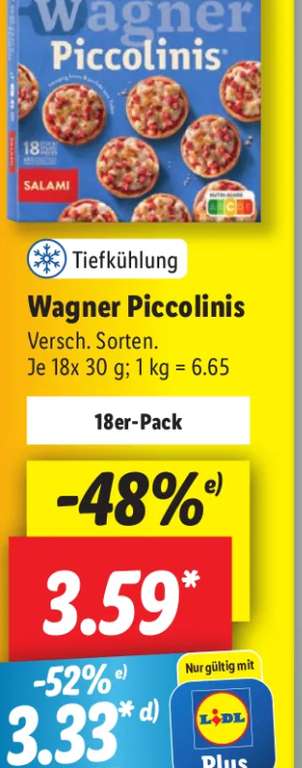 Wagner Piccolinis 18er Pack für 3,33€ bei Lidl!