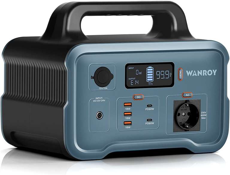 Wanroy HS600 Tragbare Powerstation mit 600W/648Wh für 399,99€ (statt 700€)