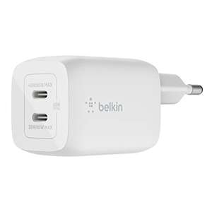 [Amazon Prime] Belkin 65-W-USB-C-Ladegerät mit 2 Ports, Schnellladen mit Power Delivery 3.0 und GaN-Technologie