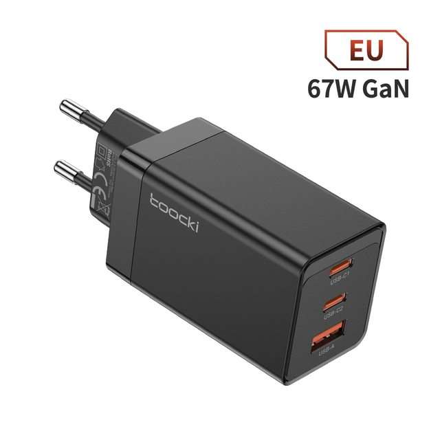 Toocki 67W GaN USB C PD Schnellladegerät - EU Plug