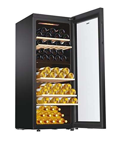 Haier Weinkühlschrank HWS79GDG, 2-Temperaturzonen, für bis zu 79 Flaschen, 190 l Nutzvolumen, 152 kWh p.a., 37 dB, ca. HxBxT 127x49,5x58 cm