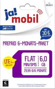 Bis 18.12. 2022: Für Neukunden Startguthaben 30€ <> 6-Monats-Paket mit 12 GByte Datenvolumen <> Penny Mobil und ja! mobil [Congstar D Netz])