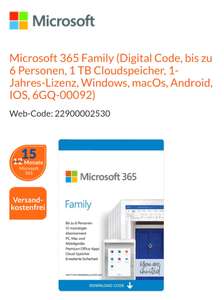 Microsoft 365 Family 12+3 Monate