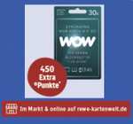 450 Extra°P + 15 Basis°P von PAYBACK (Wert 4,65€) bei REWE auf eine 30,-€ Wertkarte für WOW TV