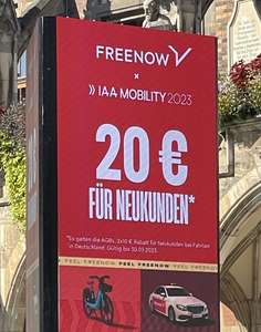 2x 10€ Gutschein FREENOW (nur für Neukunden)