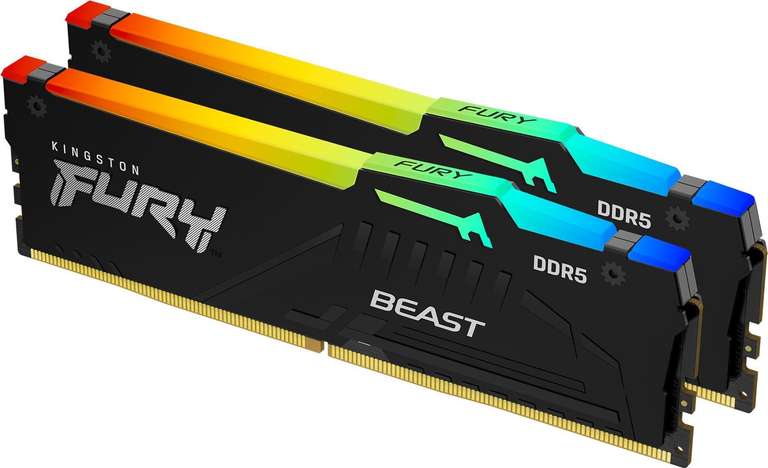 Kingston FURY Beast Kit 32GB 2x16GB - DDR5 5600CL36 - RGB €161.86 - Hynix-M - Übertaktbar 6000CL30/28