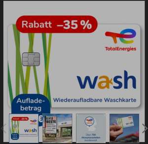 Total Tankstelle Waschkarte 100€ für 65€ / 75€ für 52,50€ / 50€ für 37,50€