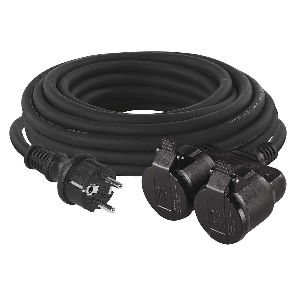 Verlängerungskabel Outdoor 3 M – 12/3 AWG, 3 Steckdosen, Wasserdicht, Mit Beleuchtetem Ende, 1875 W
