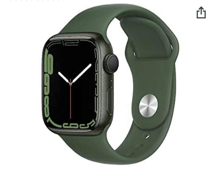 Apple Watch Series 7 (GPS, 41mm) grün- Aluminiumgehäuse Sportarmband Klee
