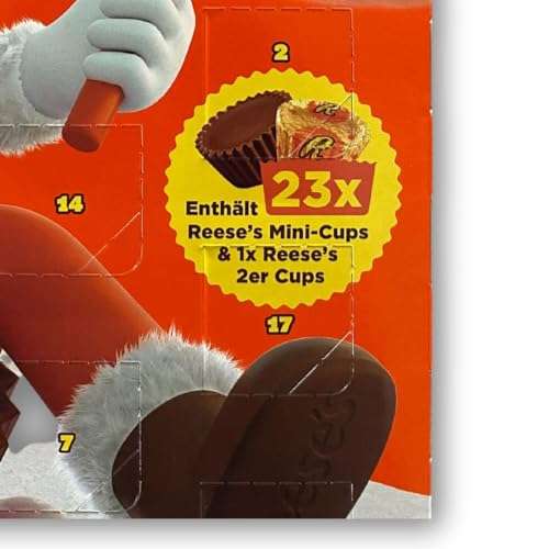 Reese’s Peanut Butter Adventskalender | Erdnussbutter umschlossen von Milchschokolade 242g (Prime)