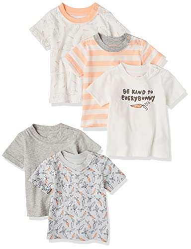 5er Pack T-Shirts Amazon Essentials Baby Jungen Kurzärmeliges T-Shirt Gr. 24 Monate, Frühchen versch. Designs für 8€ (Prime)