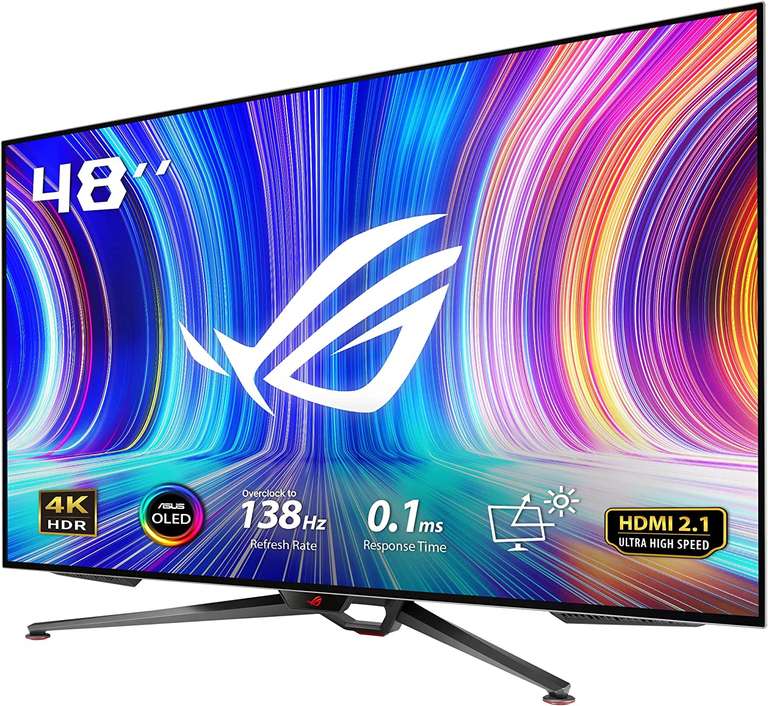 [Amazon.co.uk][Bestpreis] ASUS ROG Swift OLED PG48UQ | 48 Zoll 4K UHD Gaming Monitor | 138 Hz, 0.1ms GtG, G-Sync, 10-bit, HDR 10