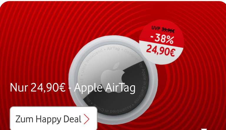 (Vodafone Happy) Apple Airtag für 24,90€