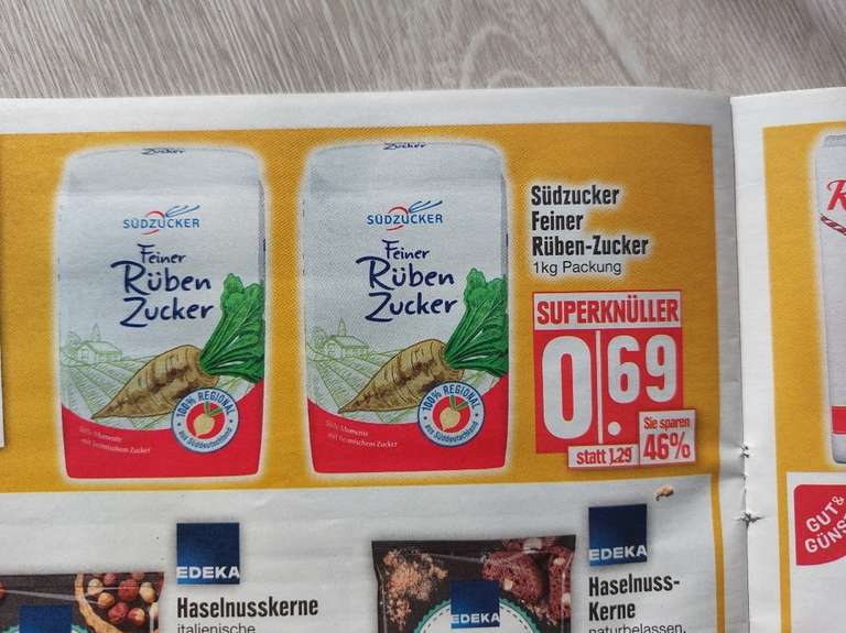 [Edeka Südbayern] Südzucker feiner Rüben Zucker 1kg für 0,69€