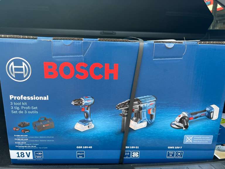 *LOKAL Bauhaus Koblenz* Bosch Professional 18V Set Akkuschrauber, Bohrhammer, Flexx inkl. Akkus und Ladegerät