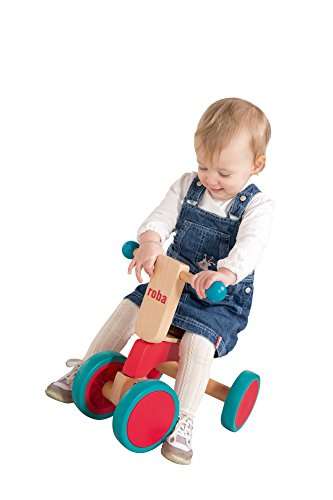 (Prime) roba Holz Rutscher, Kinderfahrzeug aus Holz, Kleinkind Laufrad/Sitzroller ab 1 Jahr