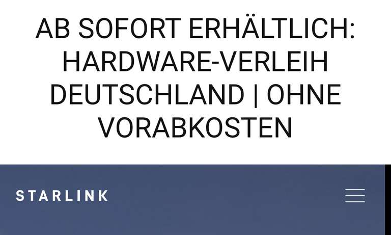 Starlink Miete - keine Aktivierungsgebühr / Hardware nur 10€/Monat