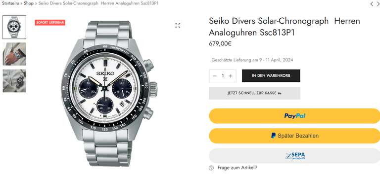 Super Rabatt auf Marken Uhren wie Seiko und mehr mit 20€ Rabatt (MBW 150€) bei JuwelierME