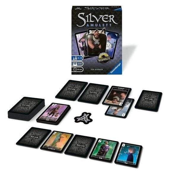 [Kultclub] Ravensburger 26826 - Silver Amulett, Kartenspiel für 2-4 Spieler, Taktikspiel ab 10 Jahren, Charaktere von Werwölfe | BGG 7,1