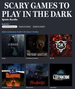 Scary Games to Play in the Dark Humble Bundle Steam (Visage, The Mortuary Assistant, SCP, The Blackout Club, Them and Us, Labyrinthine)