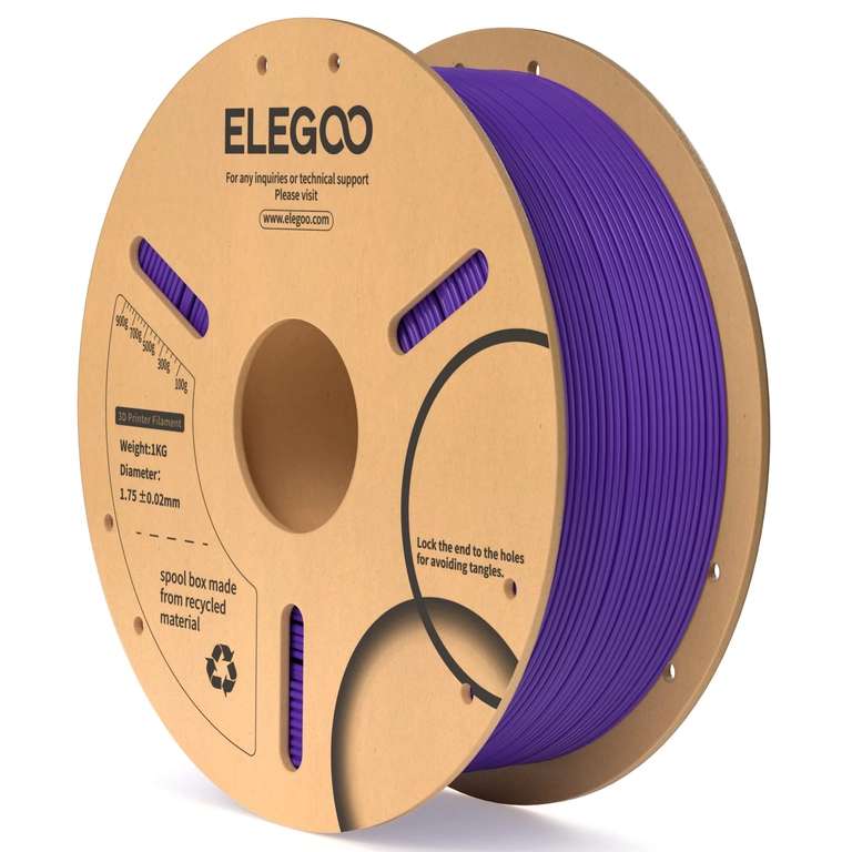Elegoo Pla Filament 1kg 1,75mm für 3D Drucker verschiedene Farben für 12,99€ (50€ Mbw)