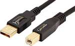 [PRIME] Amazon Basics, USB-2.0-Kabel kompatibel mit Drucker, Typ A auf Typ B, mit vergoldeten Anschlüssen, 3 m, Schwarz