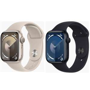 Apple Watch Series 9 GPS Smartwatches | 41mm in Polarstern (MR8T3QF) für 362€ / 45mm in Mitternacht (MR9A3QF) für 399€