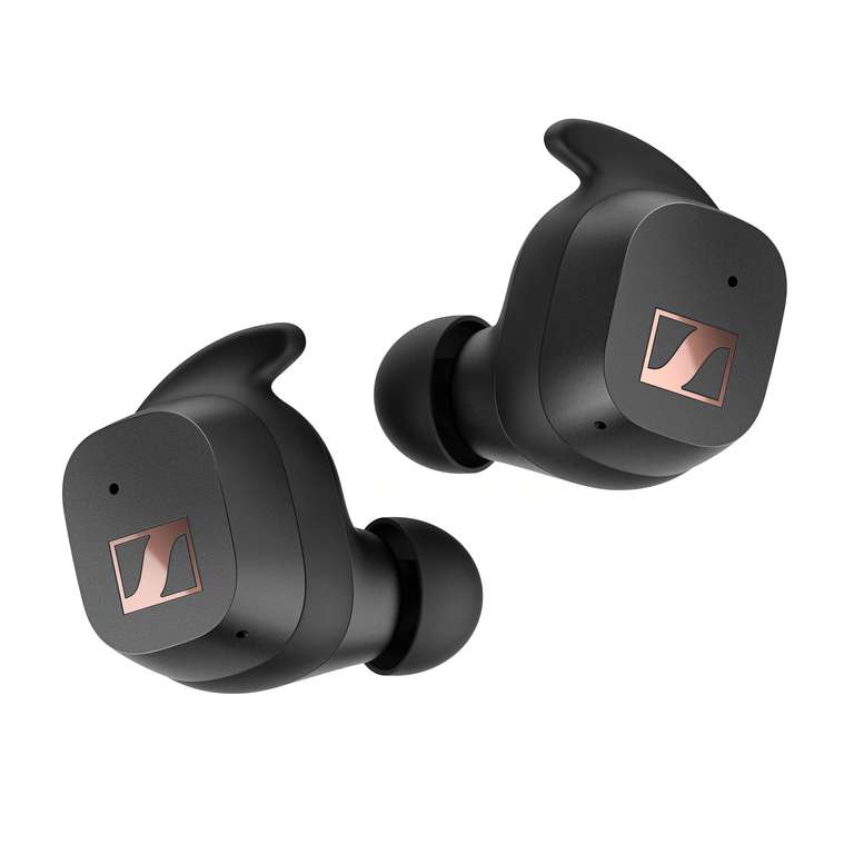 Sennheiser Sport True Wireless Ohrhörer – , Musikhören und Telefonieren mit Adaptable Acoustics-Funktion und Noise Cancellation, Schwarz